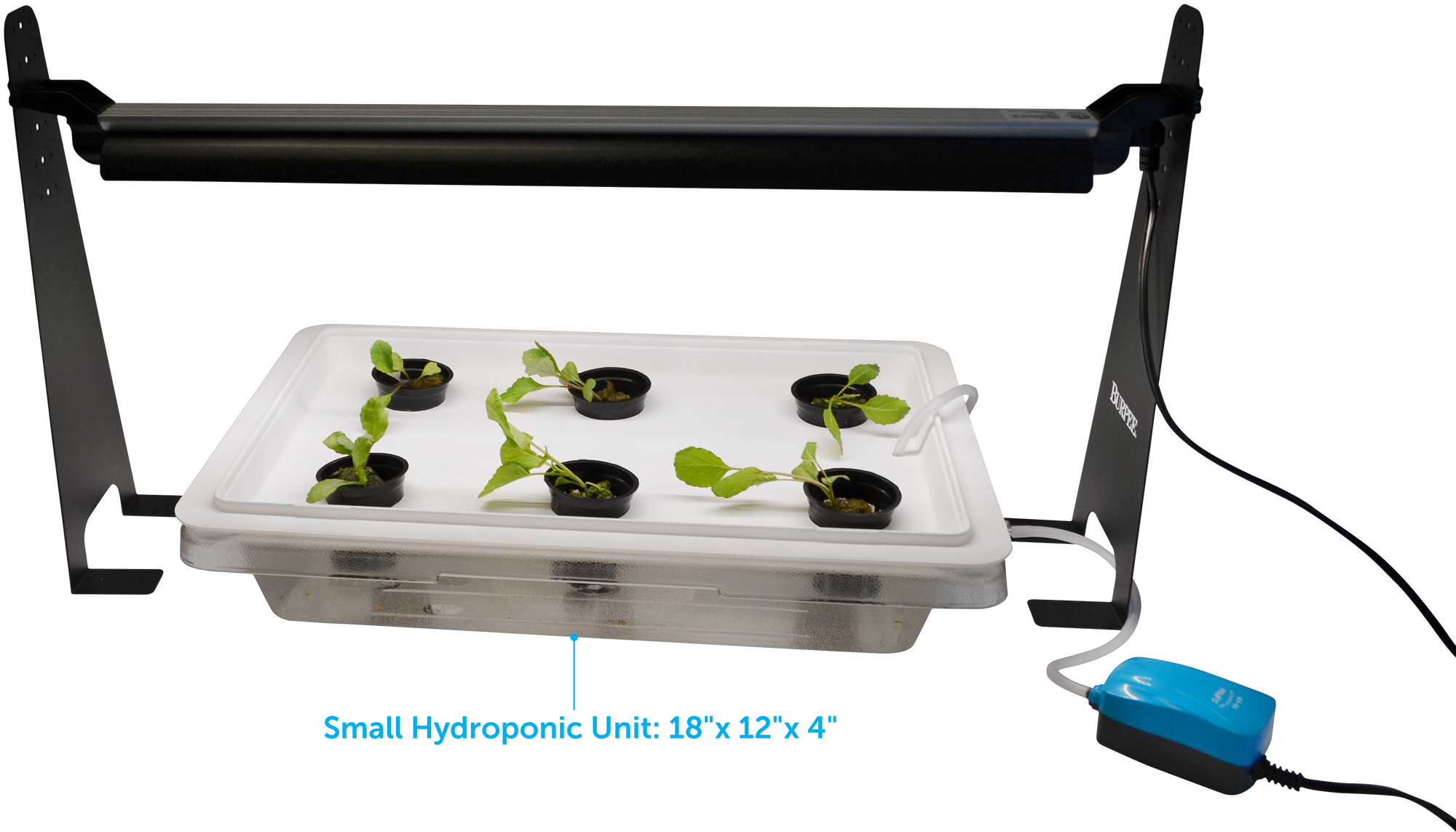 Desk-Top Hydroponics System with LED Grow Light